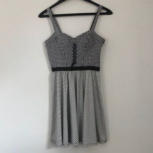 Betsey Johnson houndstooth & stripes dress